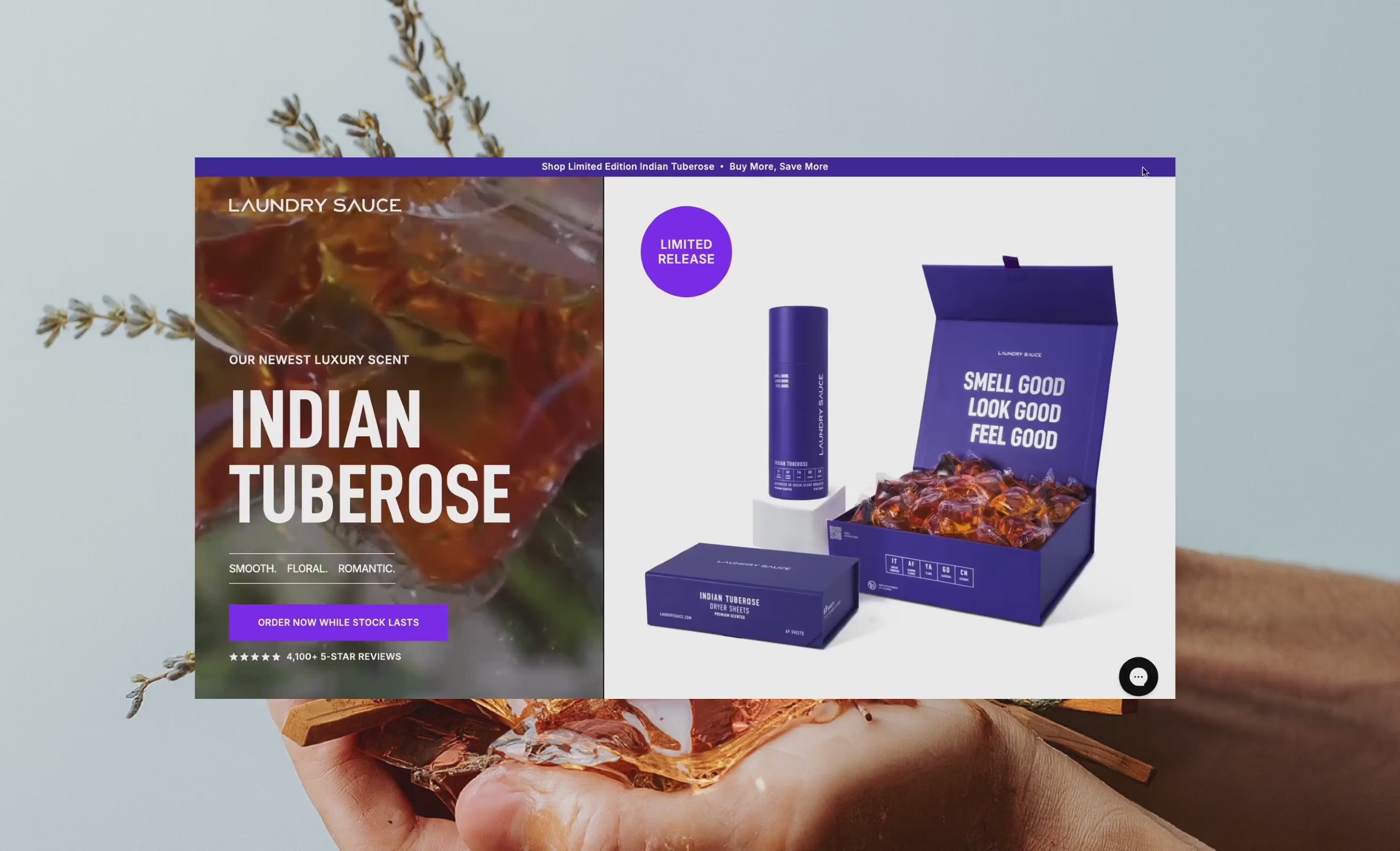Laundry Sauce website from the Sharma Brands portfolio